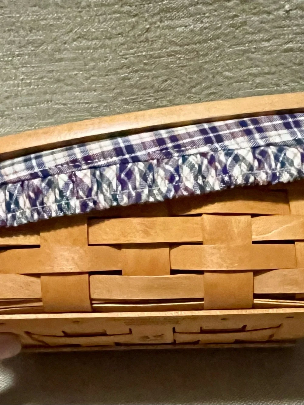 Longaberger Note Pal Basket Plaid Liner Plastic Protector Brochure Dated 2000